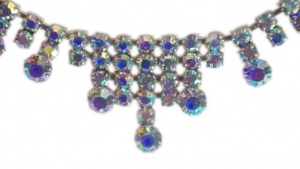 Vintage Silver Tone and Blue Aurora Borealis Necklace